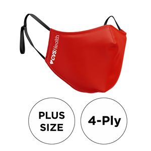[MASK-COTTON-3DNP4PPLU-AD] Mask - 3D (No Piping) 4 Ply Cotton Silkscreened Adjustable Ear Plus Size