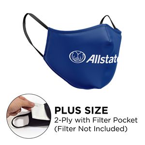 [MASK-COTTON-3DNP4PPLUS] Mask - 3D (No Piping) 4 Ply Cotton Silkscreened Fixed Ear Plus Size