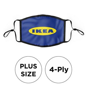 Mask - Flat 4 Ply Cotton Silkscreened Adjustable Plus