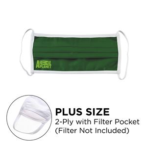 Mask - Pleated 2 Ply With Pocket Cotton Silkscreened Fixed Plus