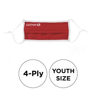 [MASK-COTTON-PLT4PYOU-AD] Mask - Pleated 4 Ply Cotton Silkscreened Adjustable Youth