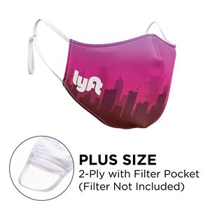 [MASK-POLYS-3DNP2PWPPLU-AD] Mask - 3D (No Piping) 2 Ply With Pocket Full Color Polyester Adjustable Ear Plus Size