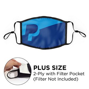 [MASK-POLYSUBL-2PWPPLUS-AD] Mask - Flat 2 Ply With Pocket Full Color Polyester Adjustable Ear Plus Size