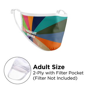 [MASK-POLYSUBL-3D2PWP-ADJ] Mask - 3D 2 Ply With Pocket Full Color Polyester Adjustable Ear Adult
