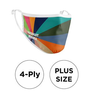 [MASK-POLYSUBL-3D4PPLU-AD] Mask - 3D 4 Ply Full Color Polyester Adjustable Ear Plus Size