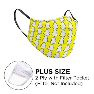 [MASK-POLYSUBL-3DNP2PWPLU] Mask - 3D (No Piping) 2 Ply With Pocket Full Color Polyester Fixed Ear Plus Size