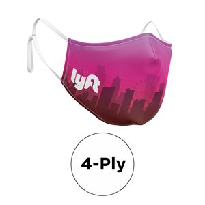 [MASK-POLYSUBL-3DNP4P-ADJ] Mask - 3D (No Piping) 4 Ply Full Color Polyester Adjustable Ear Adult