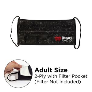 Mask - Pleated 2 Ply With Pocket Full Color Polyester Fixed Adult