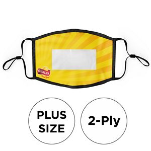 [MASK-POLYSUB-WIN2PPLU-ADJ] Mask with PVC Window 2 Ply Full Color Polyester Adjustable Ear Plus Size
