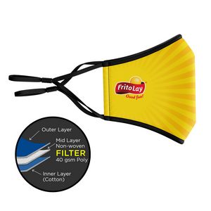 [MASK-SUBL-3FLTR] Mask with Sewn-In Filter - 3D 3-Ply Full-Color Polyester Adjustable Ear Adult
