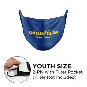 [PPE-MASK-COTTON-2PWPYO-SS] 2 Ply Cotton Silkcreened Youth Face Mask with Filter Pocket