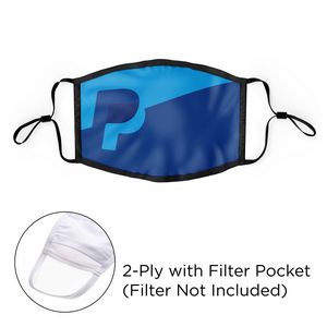 2 Ply Sublimated Polyester Adjustable Mask with Filter Pocket