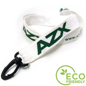 Silkscreened Bamboo 3/4" Lanyard w/ Plastic J-Hook