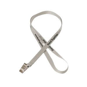 [SSFLT-12-YBD] 1/2" Silkscreened Flat Lanyard w/ Bulldog Clip