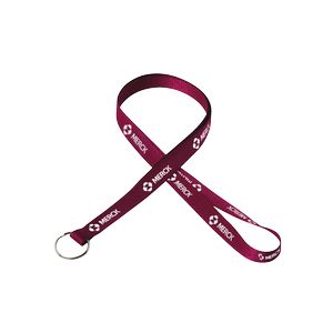 [SSFLT-12-YSR] 1/2" Silkscreened Flat Lanyard w/a Keyring