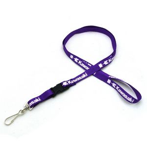 [SSFLT-38-BUC] 3/8" Silkscreened Flat Lanyard w/ Detached Buckle