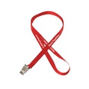 3/8" Silkscreened Flat Lanyard w/ Bulldog Clip
