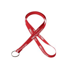 [SSFLT-38-YSR] 3/8" Silkscreened Flat Lanyard w/ a Key Ring