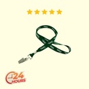 5/8" Silkscreened Flat Lanyard w/ Bulldog Clip