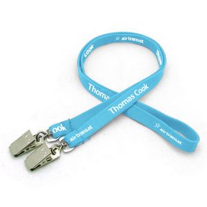 [SSTUB-12-YB2] 1/2" Silkscreened Tubular Lanyard w/ Double Standard Attachment