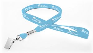 [SSTUB-12-YBD] 1/2" Silkscreened Tubular Lanyard w/ Bulldog Clip