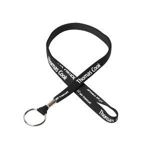 [SSTUB-12-YSR] 1/2" Silkscreened Tubular Lanyard w/ a Key Ring