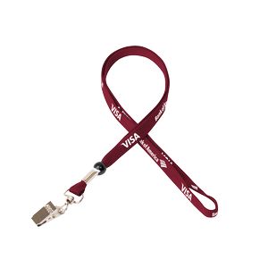[SSTUB-38-YBD] 3/8" Silkscreened Tubular Lanyard w/ Bulldog Clip