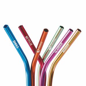 [STRAW-AA6MMB] Single anodized aluminum straw - Bent (6mm)
