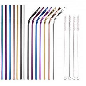 [STRAW-SS6MMCB] Single Stainless Steel Straw - Bent (6mm) - COLOURED