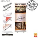 Premium Retractable Banner w/Graphics, Stand and Bag, Standard Base, NO SETUP CHARGE (33.5"x79")