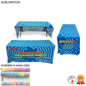 [SU499] Sublimated Table Cloth for 6' Table, Drape Style, 3 sided, Open Back
