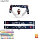 Domestic Made Sublimated Soccer Football Stadium Scarves, Sublimated Edge To Edge 2 Sides (6"x60")