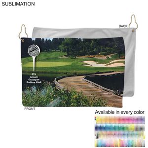 Microfiber Dri-Lite Terry Golf Towel, Nofold Grommet & Hook, Sublimated, (12"x18")
