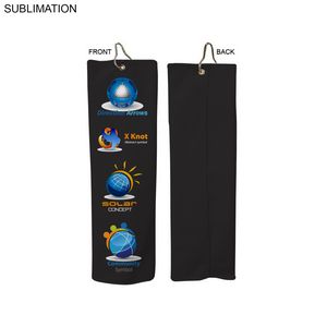[SU178-28] Colored Microfiber Dri-Lite Terry Golf Towel, Trifold Grommet & Hook, Sublimated (5"x18")