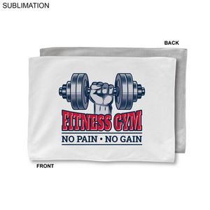 Gym, Workout, Fitness Towel in White Microfiber Dri-lite Terry, Sublimated One or Full Color 12"x18"