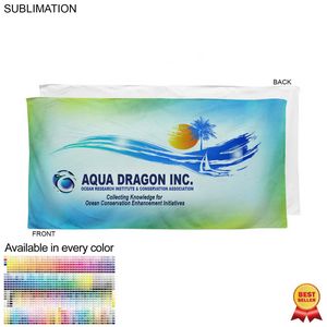 Plush and Soft Velour Terry Cotton Blend Beach Towel, Sublimated Graphics Edge to Edge (30"x60")