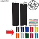 Colored Microfiber Dri-Lite Terry Golf Towel, Trifold Grommet & Hook, Finished size (5"x18")