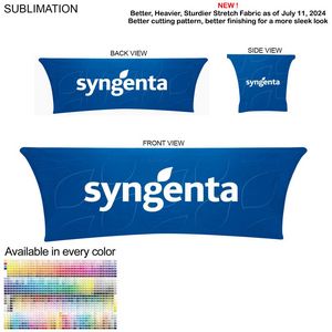 [SU545] Sublimated Stretch Curved Fit Table Throw for 8' table, 4 sided, Closed back