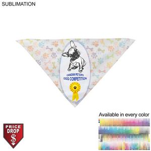 [SU625] Large Dog Bandana, Stitched Edges, Sublimated Edge to Edge (Decorated in Canada) (32"x22"x22")