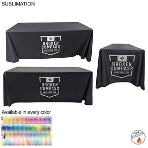 [SU811] Sublimated PREMIUM Table Cloth for 6' table, Drape style, 4 sided, Closed Back, Rounded Corners