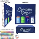 Tradeshow booth package Ultra, 7.5' Straight Fabric Wall Display and Premium 6' tablecloth open back