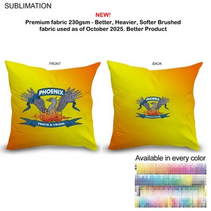 [SU159] Sublimated Large Throw Cushion, Zipper Closure, Removable insert, Cover Is Washable (16"x16")
