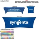 Sublimated Stretch Curved Fit Table Throw for 8' table, 3 Sided, Open Back