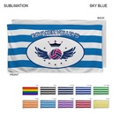 Cabana Stripe Sublimated Plush and Soft Velour Terry Beach Towel, (30"x60")