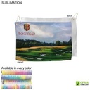 Microfiber Suede Shammy Golf Towel, Nofold Grommet and Hook, Sublimated Edge to Edge 1 Side (12"x18"