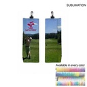 Microfiber Suede Shammy Golf Towel, Trifold w/Black Swivel Hook, Sublimated (6"x15")