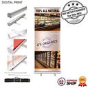 24 Hr Express Ship - Premium Retractable Banner w/Graphics, Stand & Bag, NO SETUP CHARGE (33.5"x79")