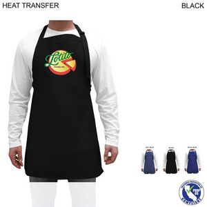 [HT260] Domestic made Twill Bib Apron, No Pockets, Adjust Neck, Heat Transfer Logo (25"x28")
