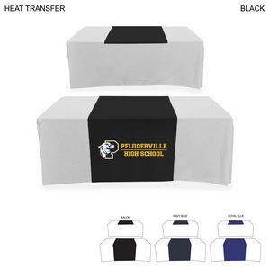 Polycotton Twill Table Runner, Covers Front and Top of the table, Heat Transfer lOGO (30"x60")