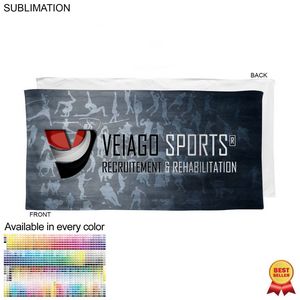 Plush and Soft Velour Terry Cotton Blend Shower Towel, Sublimated Graphics Edge to Edge (24"x48")